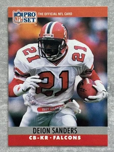 1990 Pro Set DEION SANDERS Coach Prime Wrong Back Error Football Rookie Card #36 - Picture 1 of 2