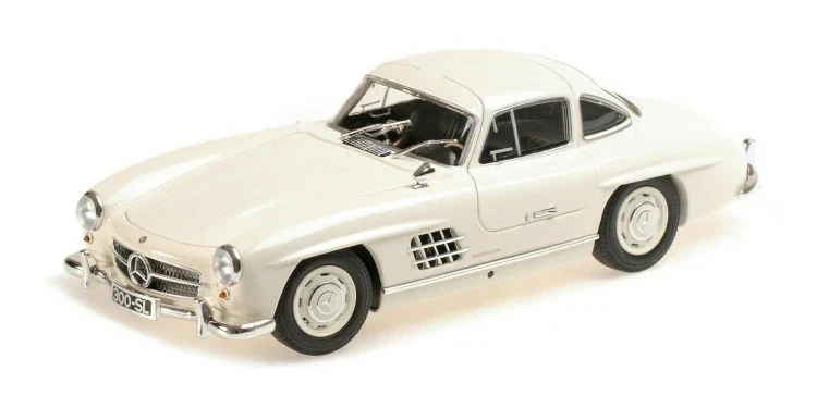 MERCEDES BENZ 300 SL 300sl Gullwing 1955 White 1/18 MINICHAMPS 110037217