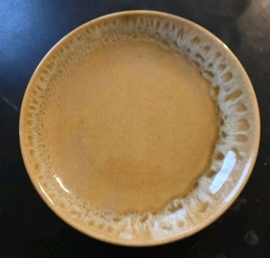 1 CANONSBURG POTTERY CO 7" Butterscotch Ironstone Salad Plate Drip Pattern EUC - Picture 1 of 3