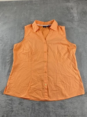 Blusa para mujer Basic Editions abotonada L. naranja informal C41 Foto 1 de 4