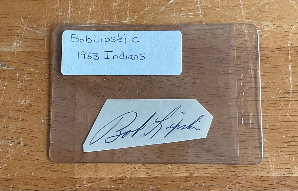 Bob Lipski 1963 Cleveland Indians Signed Autograph Album Page Cut Sig - Image 1 of 2