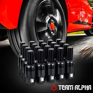 [J2] Fit 1992-2022 Mercedes-Benz M14x1.5 Black Closed End Style Lug Nuts Set 20x - Picture 1 of 7