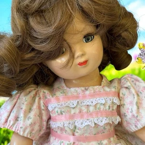 "Adorable muñeca niña 17"" composición vintage" - Imagen 1 de 20