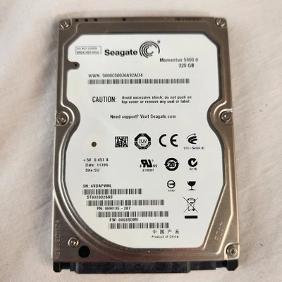 Disco duro para computadora portátil Seagate Momentus 5400.6 ST9320325AS 320 GB 5400 RPM 2.5" SATA Foto 1 de 3
