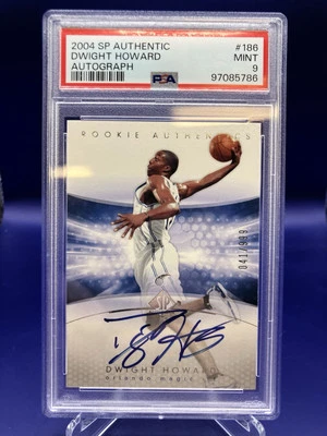 2004 - 05 Dwight Howard SP AUTHENTIC Rookie AUTOGRAPH /999 #186 - PSA 9  HOF - Image 1 of 2