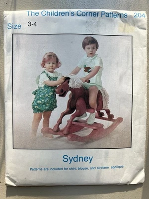 VTG* The Children's Corner Sewing Pattern #204 “Sydney ” Romper Size 3-4 Uncut - Image 1 of 2