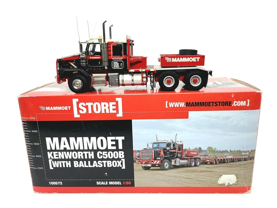 Camión Kenworth C500B con caja de lastre - Mammoet - WSI escala 1:50 modelo #02-1246 Foto 1 de 4