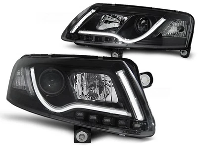 XENON LED Tagfahrlicht Scheinwerfer passt für Audi A6 C6 (4F) 04-08 schwarz - Bild 1 von 3