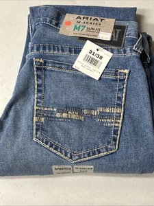 Ariat Mens M7 Julian Jeans 31x38 Slim Fit Straight Leg Hartwell Stretch Western - Picture 1 of 12