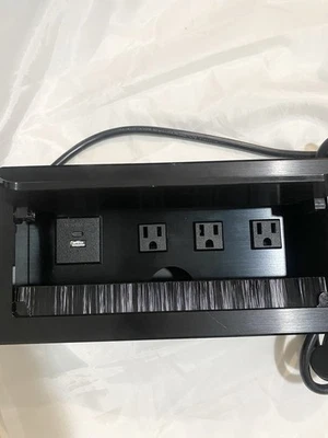 Mesa de conferencias concentrador de alimentación toma de corriente de escritorio con 3 enchufes de EE. UU. y USB A,C multimedia Foto 1 de 4