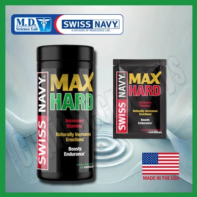 Swiss Navy Max Hard Male Performance Supplement for Stamina + Blood Flow - Image 1 of 3