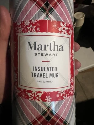 Insulated Travel Mug, Hot Cold, Martha Stwart, Christmas, Holiday, 24 Oz - Image 1 of 2