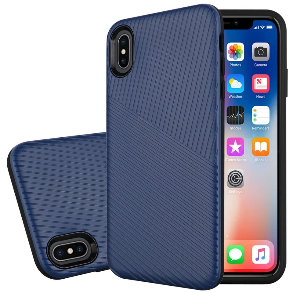 GSA Embossed Hybrid Case For Apple iPhone XS Max (6.5") Blue Black - Image 1 of 1