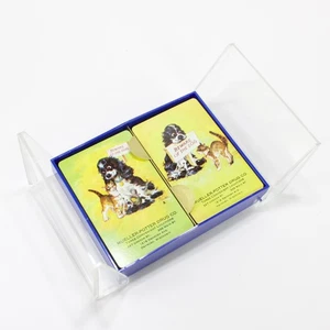 Brown & Bigelow Spielkarten Spaniel Kätzchen Katze Begleiter Geschichte Aufbewahrungsbox - Bild 1 von 13