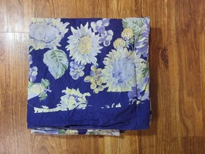 Vintage April Cornell Purple Sunflower Tablecloth 50"×50" - Picture 1 of 3