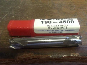 0,500 Zoll 1/2 Zoll 4 Flöte Doppelendstummel Hartmetall Schaftfräser - Bild 1 von 1