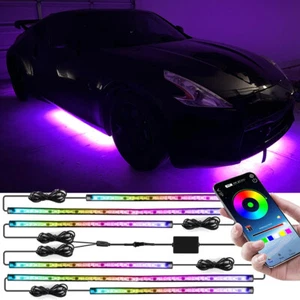 6x For Nissan 350Z 370Z RGB LED Underglow Dreamcolor Neon Strip Lights bluetooth - Picture 1 of 10