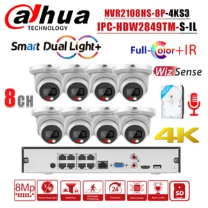 Dahua 8CH 4K 8MP Full Color+IR Security System IP Camera Dual light Wizsense Lot - Picture 1 of 22