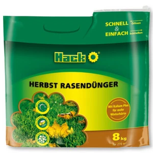 HACK Rasendünger Herbst 8 kg Langzeitwirkung Herbstrasendünger Kalidünger - Bild 1 von 1