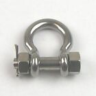 5pc- Stainless Steel T316 Bolt Pin Anchor Shackle- Safety Bolt Shackle - 1/4"