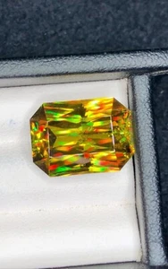 5,04 ct natürlicher voller Feuersphen Titanit strahlender Schliff Edelstein für Schmuck - Bild 1 von 2