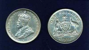 AUSTRALIA GEORGE V 1918-M 1 SHILLING SILVER COIN ALMOST UNCIRCULATED+ - Picture 1 of 1