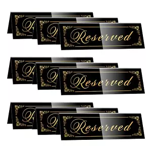 12PCS Reserved Table Signs Black Reserved Signs for Wedding Acrylic Double-si... - Picture 1 of 7