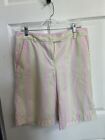 Vintage Lilly Pulitzer Maybelline Bermuda seersucker Green Pink Shorts Size 10