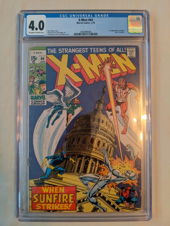 X-MEN #64 CGC 4.0 OFF-WHITE to WHITE 1st Appearance of Sunfire - Image 1 of 1