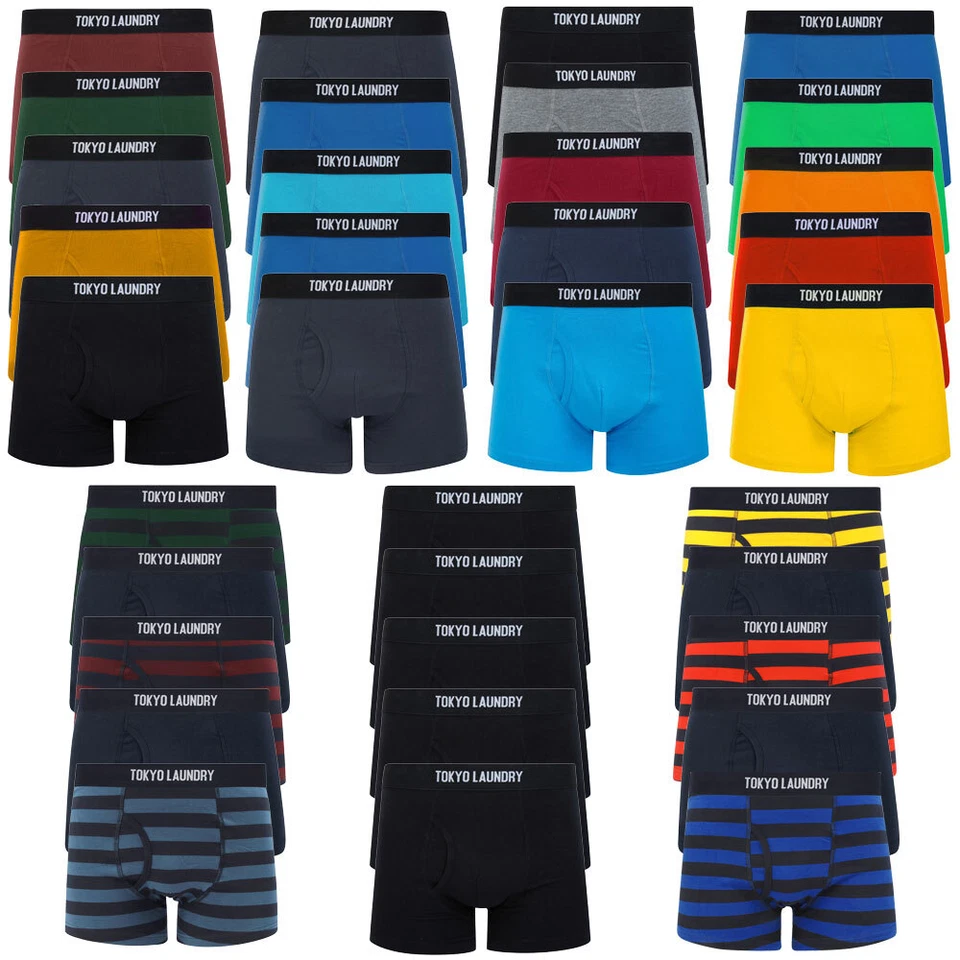 Mens Boxer Shorts 5 Pack Tokyo Laundry Multipack Underwear Trunks Cotton Stretch - Image 1 of 1