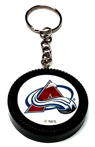 COLORADO AVALANCHE MINI PUCK KEYCHAIN 2" WIDE NEW NHL OFFICIALLY LICENSED Cover