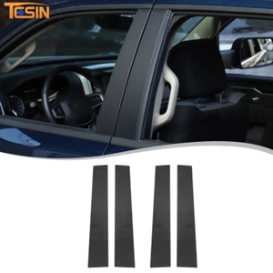 4x Tapicería adhesiva de pilar central de ventana de fibra de carbono para Dodge RAM 18+ accesorios - Imagen 1 de 10