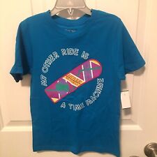 Back To The Future My Other Ride Is A Time Machine Blue T-Shirt Youth Size L NWT