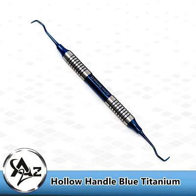 Hollow Handle Sickle Scaler Jacquette U31/32 Posterior Periodontal Blue Titanium - Image 1 of 3