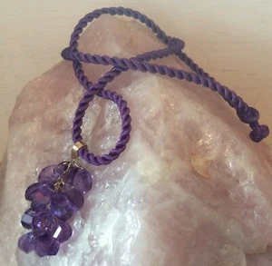 17 Facettenschliff lila Amethyst Kaskade Cluster Anhänger 14k/14ct Gold FP 6,3g, #30 - Bild 1 von 12