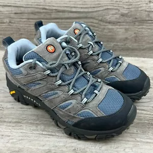 Merrell Moab 2 Ventilator Hiking Shoes Womens Size 8.5 Grey Blue Vibram Sole - Picture 1 of 6