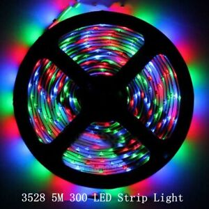 3528 Bright 12V 5M 16.4ft RGB Waterproof SMD 300 LED Flexible Strip light + Tape