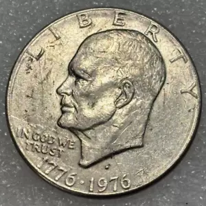 1976 D Bicentennial Eisenhower Dollar Filled in D Error Circulated - Bild 1 von 4