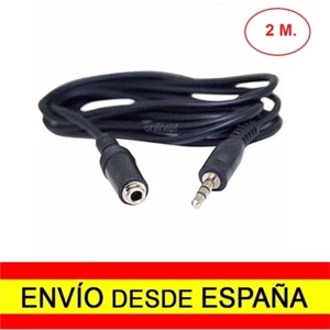 Cable Audio Adaptador 2 Metros Mini Jack 3,5mm Macho a Hembra Conector TRS a1655 - Imagen 1 de 2