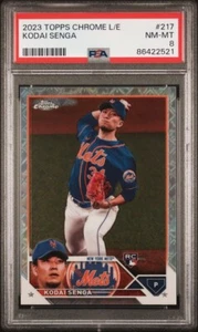 2023 Topps Chrome Logofractor Edition #217 Kodai Senga Mets RC Rookie PSA 8 - Picture 1 of 2