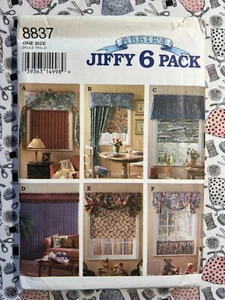 Simplicity Sewing Pattern 8837 Abbie's Jiffy 6 Pack Window Treatments FF UNCUT - Picture 1 of 2