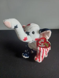 TY Beanie Baby Righty 2000 Elefant Republican rot weiß blau USA mit Etikett - Bild 1 von 7