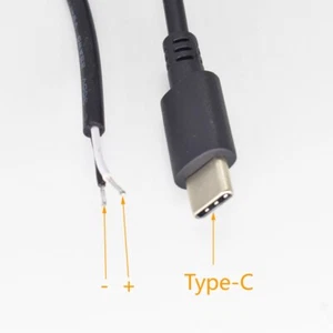 5pcs 1M/3.3FT USB C Type-C Male Plug Cable 2 Wires Power Pigtail Cable Cord DIY - Zdjęcie 1 z 9