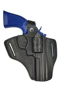 R4 Leather Revolver Holster fits TAURUS 66 4 inch barrel black RightVlaMiTex - Picture 1 of 4