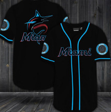 Miami Marlins Black Printed Baseball Jersey