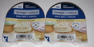 2 Yankee Candle Wax Melt Singles VANILLA CUPCAKE / 2 Packs / .8 Oz Each - Picture 1 of 2
