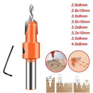 Wood Countersink Drill Bits Tapered Counterbore Hole Pilot Screw Hole TCT Cutter - Picture 1 of 10