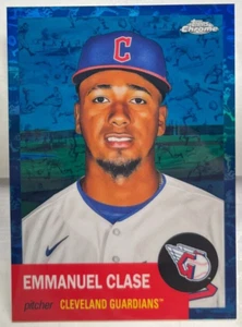 Emmanuel Clase 2022 Topps Chrome Platinum Anniver Toile Weiß/Blau Refraktor / - Bild 1 von 2