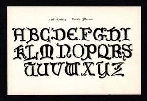 1906 Alphabet Print British Museum Font Typeface Calligraphy Wall Art 6227d - Picture 1 of 2