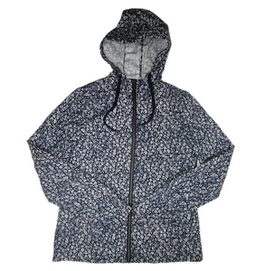 FatFace Damen Regenjacke Blumen Kapuze UK 10 Navy 100% Baumwolle Festival Mac - Bild 1 von 14